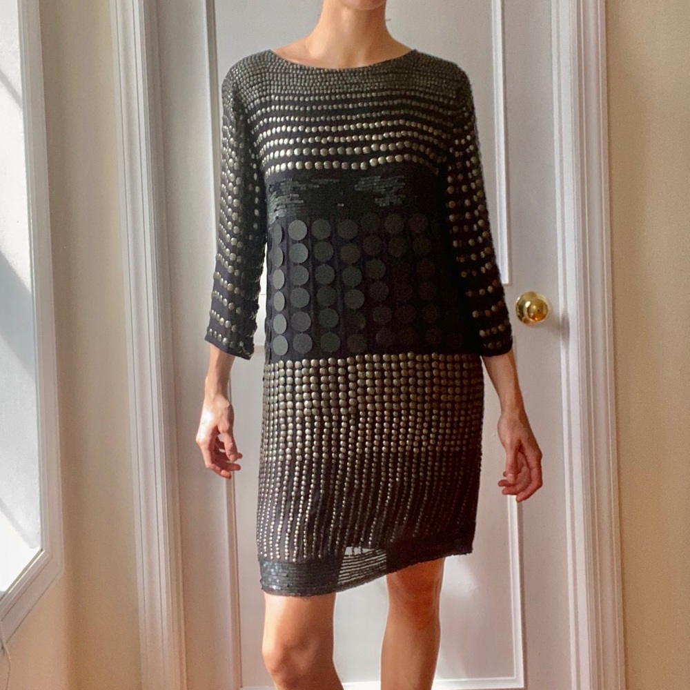 FIGUE Embellished Sequin Moroccan Dress